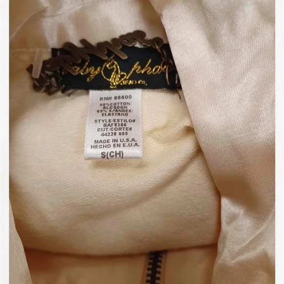 Baby Phat Peach  Silky Ruffled High Collared Sweater Size Small - Picture 9 of 11